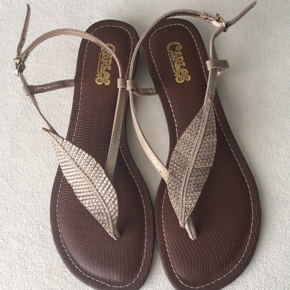 Carlos Santana | Shoes | Nwt Carlos Santana Gold Leaf Sandals Size 65 |  Poshmark